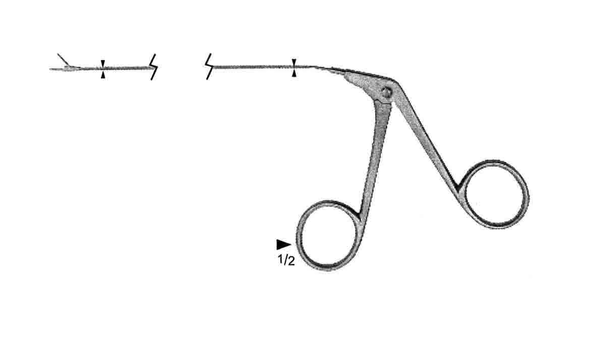MİKRO LARİNGOLOJİ YUVARLAK KAP FORSEPS  YUKARI 230MM